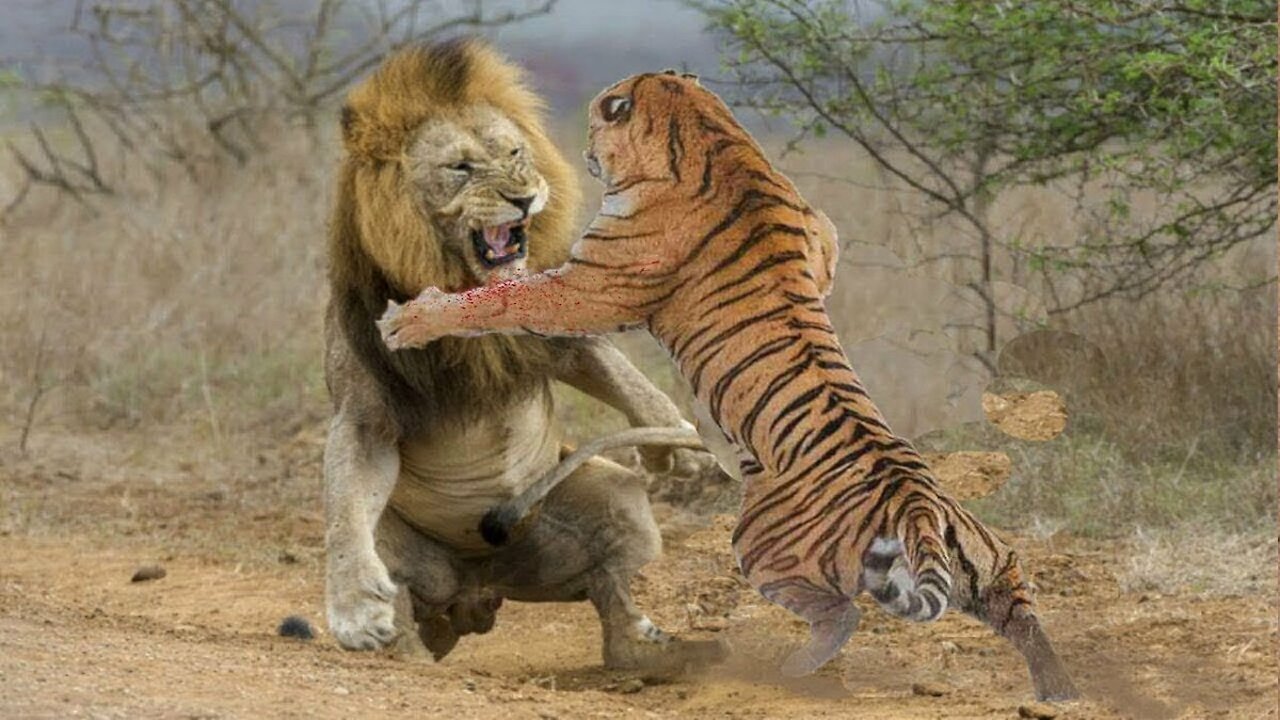 Lion vs tigers real fight Лев против Тигра Реальны бой