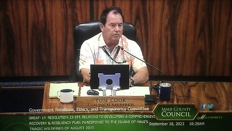 Maui Gov Ethics Transparency Committee 9-18-23 Closing 6 Tom Cook