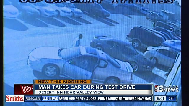 Man takes car during test drive