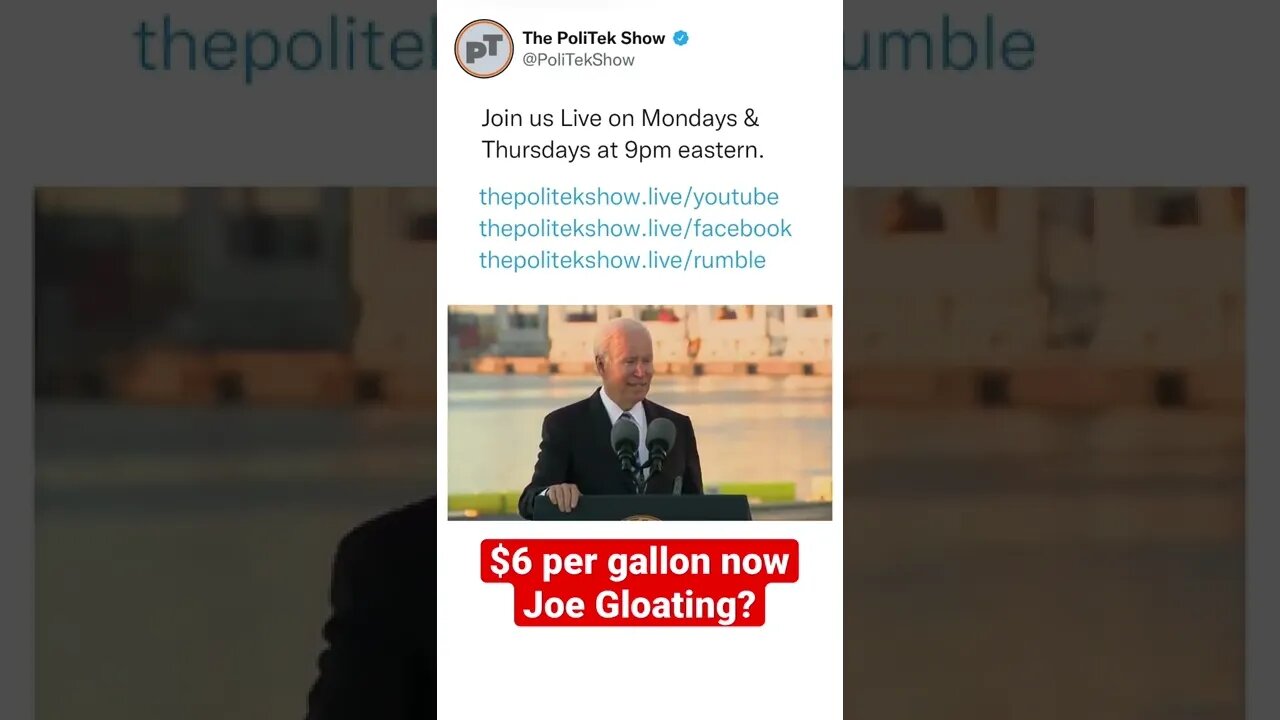 Joe Biden gloating over gas prices.