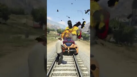 GTA V Train vs Car #shorts