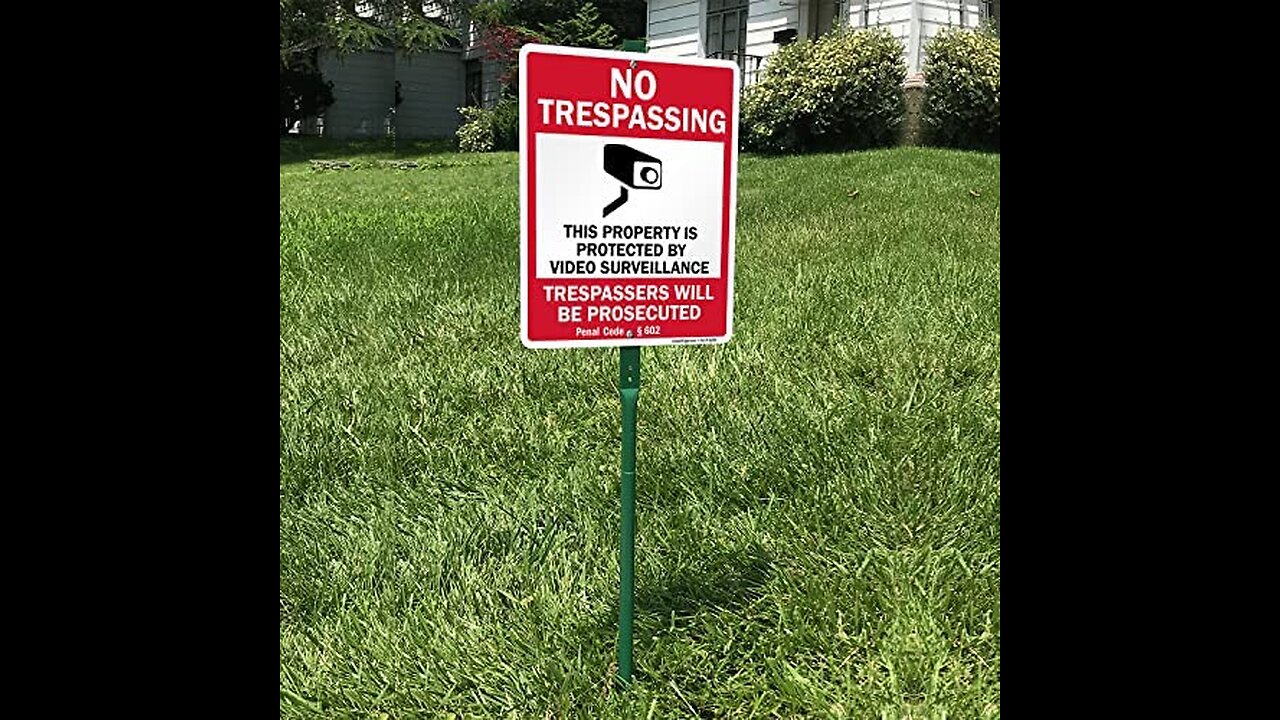 SmartSign 14 x 10 inch “No Trespassing - Property Protected by Surveillance, Trespassers Prosec...