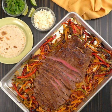 Sheet Pan Fajita Flank Steak