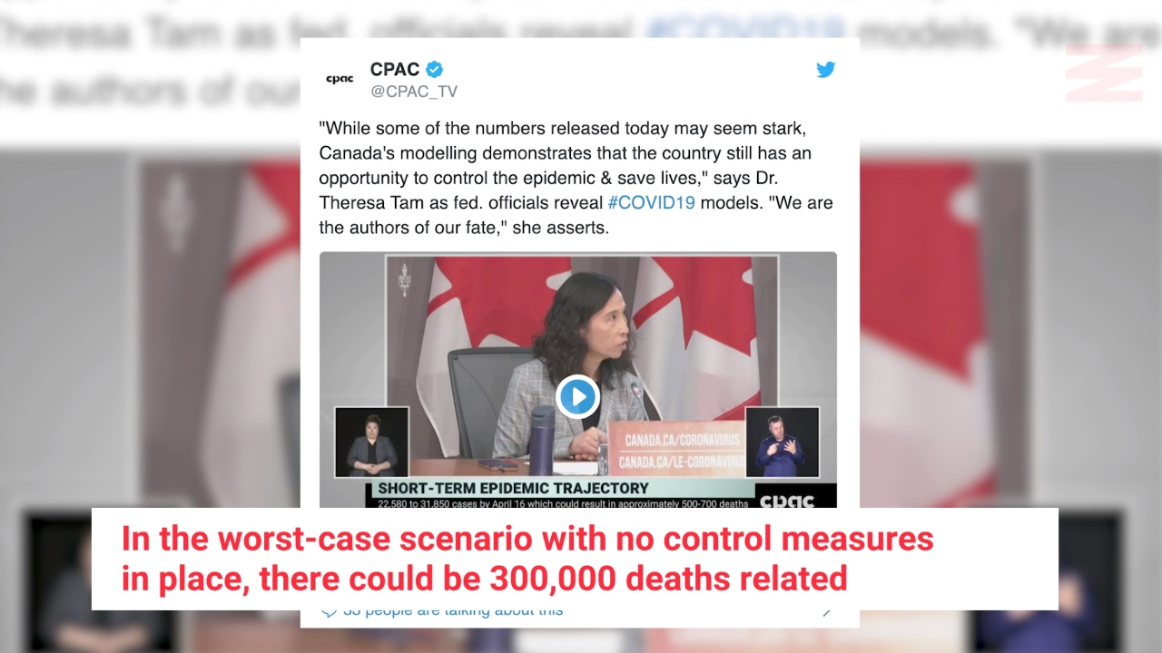 11K To 300K People Could Die From COVID-19 According To Canada's New Projections