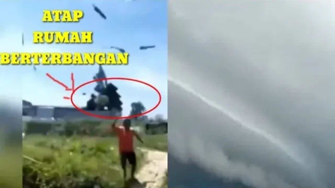Detik Detik Angin Puting Beliung Hantam Rumah Warga Unit Dua Tulang Bawang