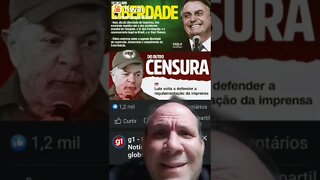 Bolsonaro defende a liberdade e Lula defende a censura. Quem vc oxe prefere? liberdade ou censura?