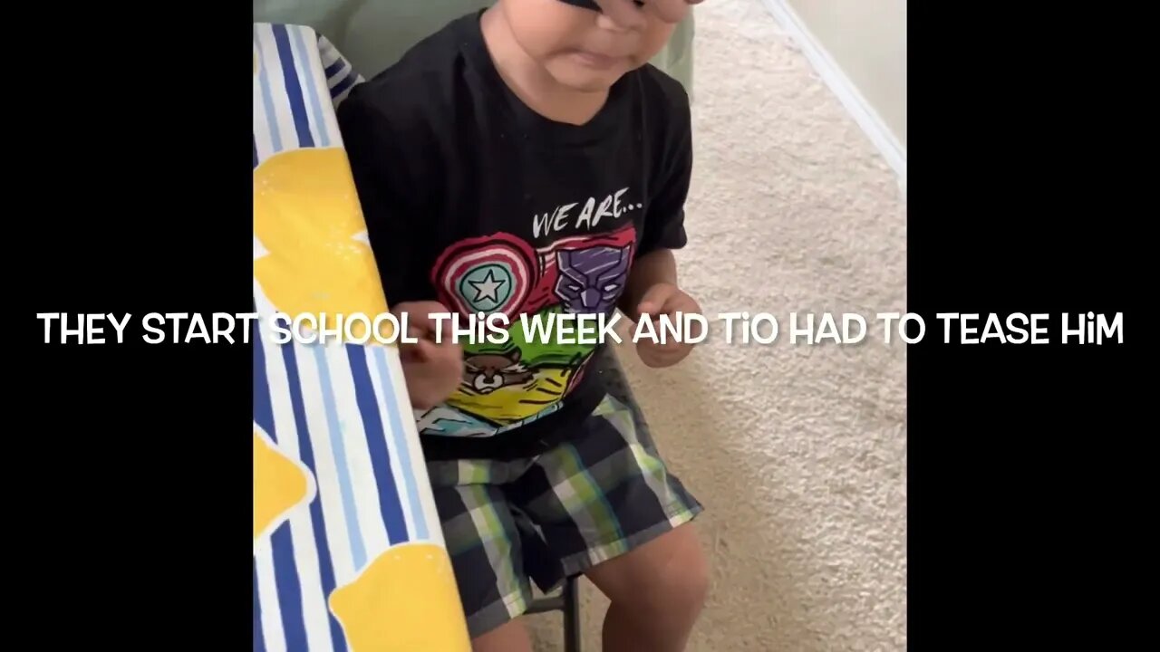 Pranking my nephew he starts school, he got upset, but came around