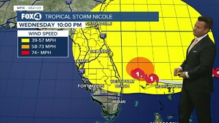 Nicole upgraded to tropical storm