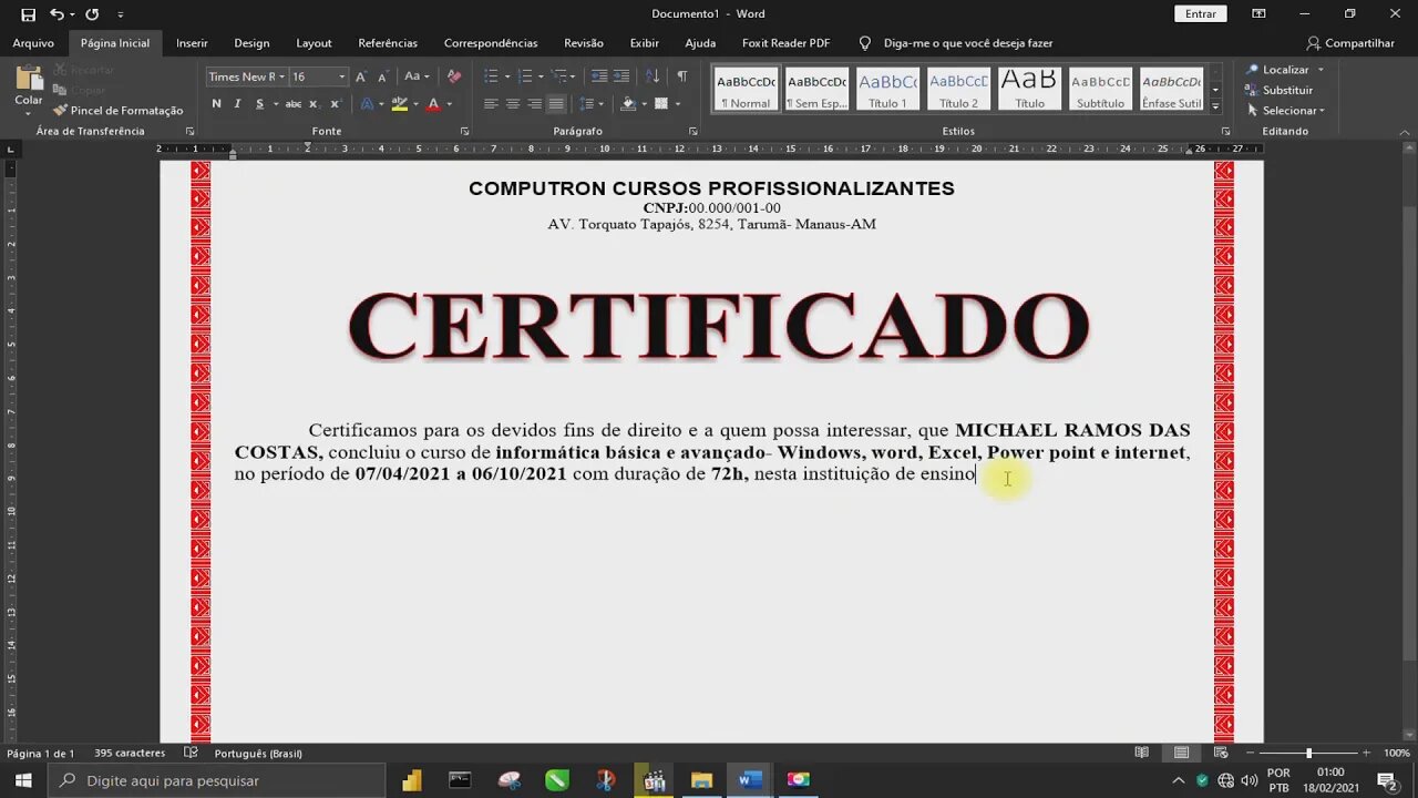 Como fazer um Certificado no Word