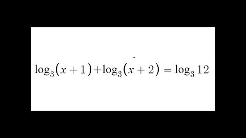 Grade 12 Advanced Functions - Solving log equation (Ch 8.6)