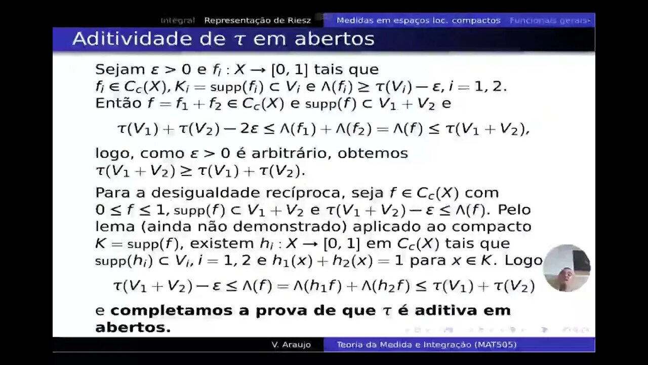 Medida e Integração: A construção da medida no Teorema de Representação