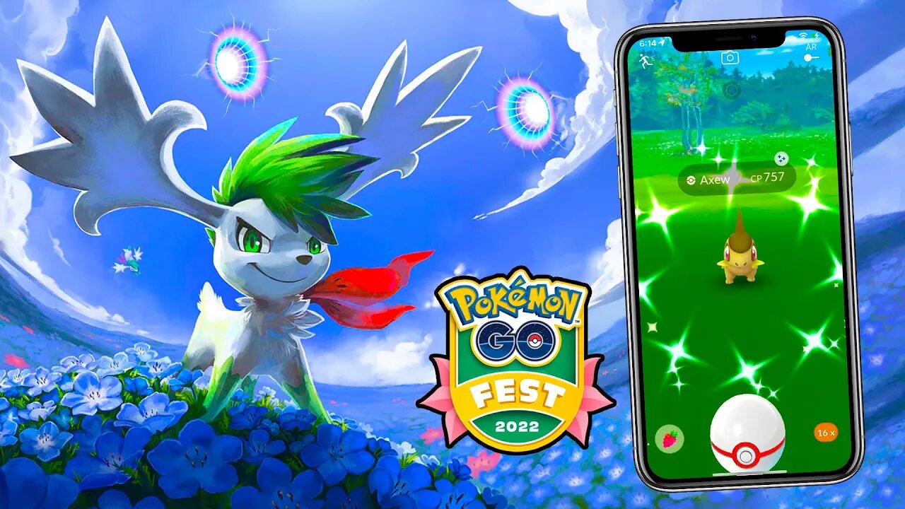 🚶 IMPERDÍVEL! GO FEST 2022 COM INGRESSO! VEM AXEW SHINY, Shaymin e MAIS! Live na RUA! Pokémon GO
