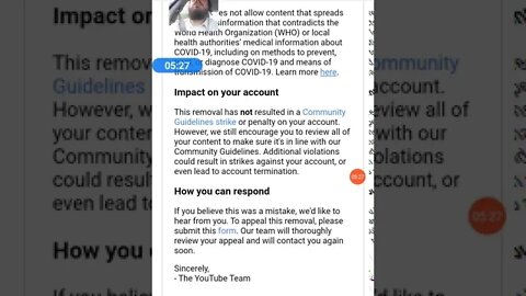 My video was removed from YouTube... wasn't mine...