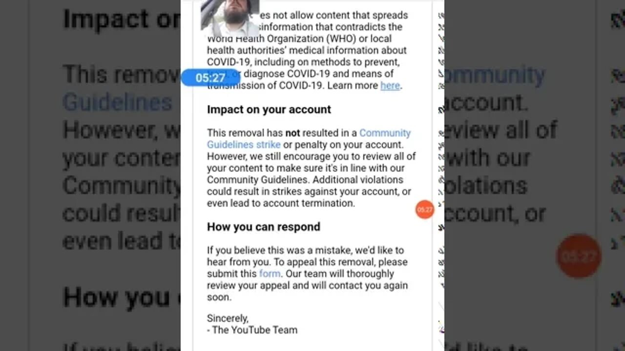 My video was removed from YouTube... wasn't mine...