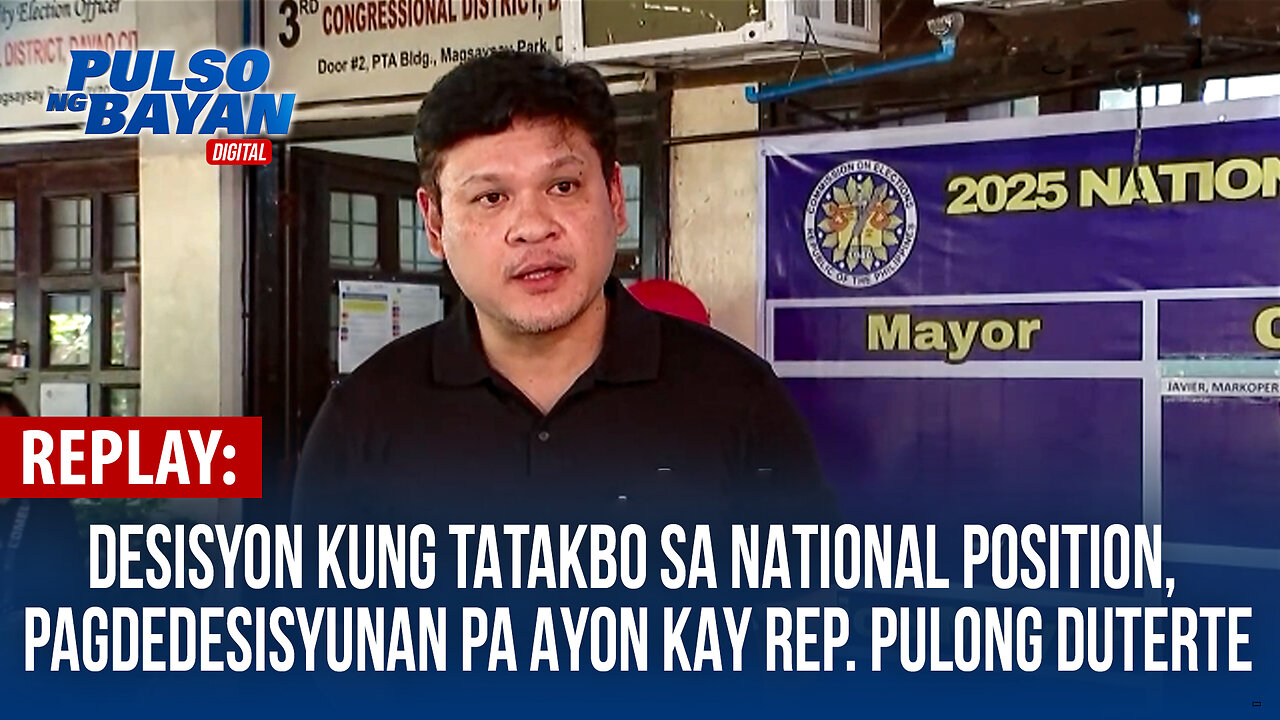 REPLAY | Desisyon kung tatakbo sa National Position, pagdedesisyunan pa ayon kay Rep. Pulong Duterte