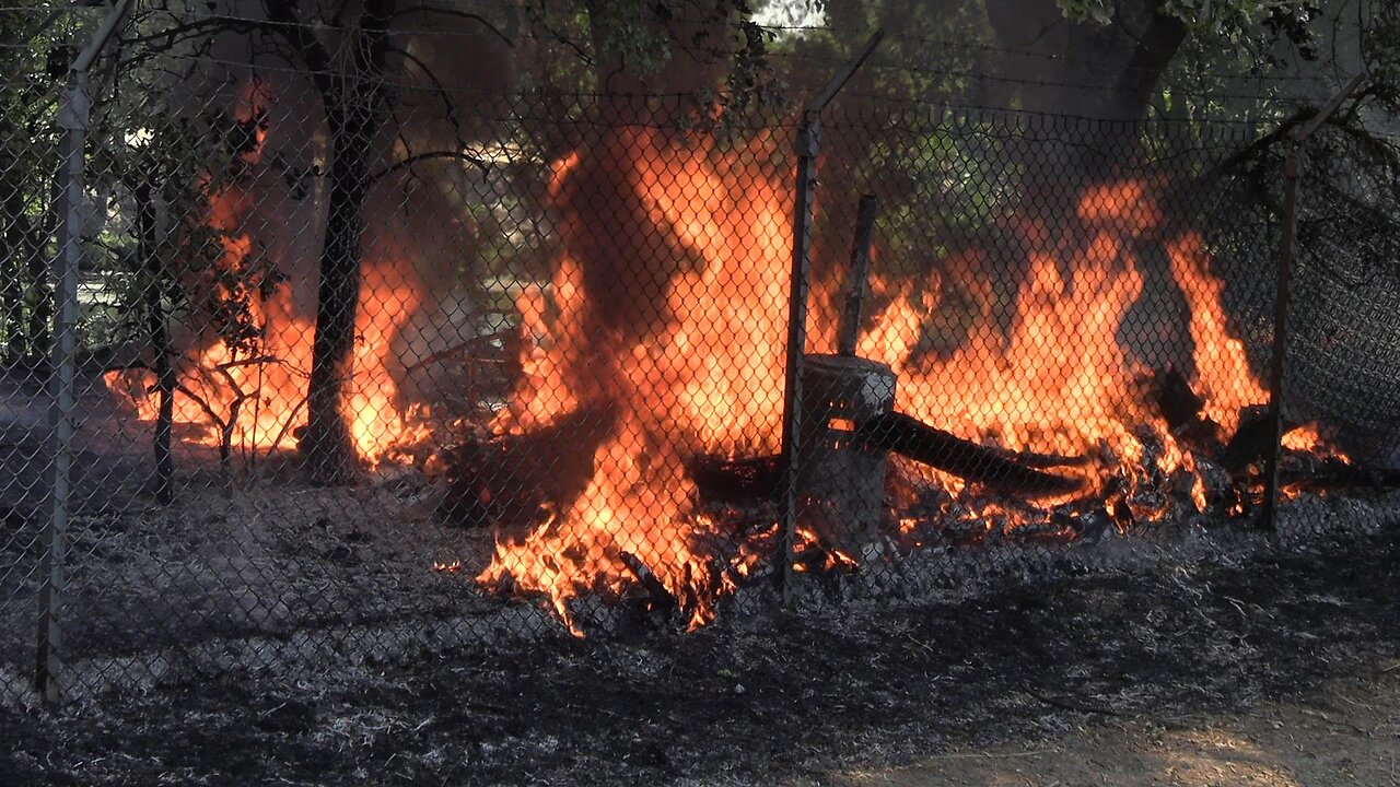 Outside Rubbish Fire in West Sacramento, California