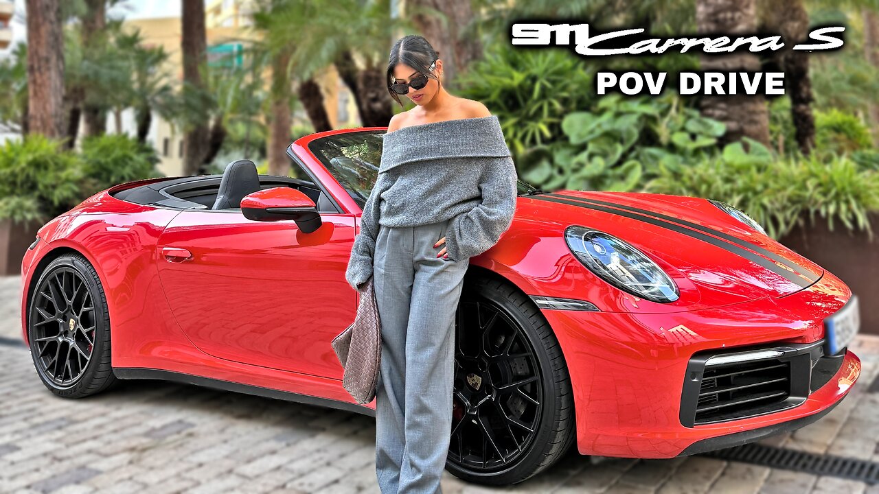POV: Cruising Marbella in a Porsche 911 992 Carrera S with a beautiful women.