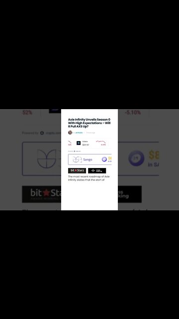 Axie Infinity Unveils Season 0 – Will It Pull AXS Up? #axieinfinity #axs @AltcoinDaily @BitBoyCrypto