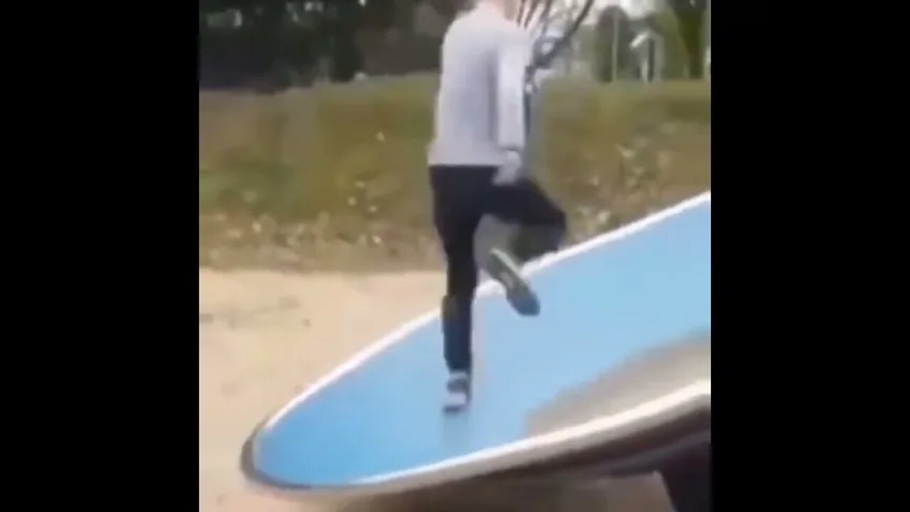 Guy jumps on spinning Merry-go-round #shorts