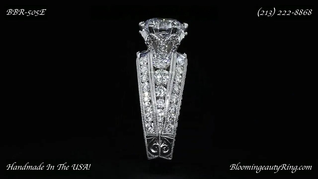 BBR-505E Engagement Ring With Custom Head By BloomingBeautyRing.com