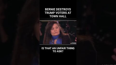 Bernie DESTROYS Trump Voters at Town Hall, They Don't Even Realize It #shorts