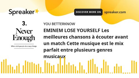 EMINEM LOSE YOURSELF Les meilleures chansons à écouter avant un match Cette musique est le mix parfa