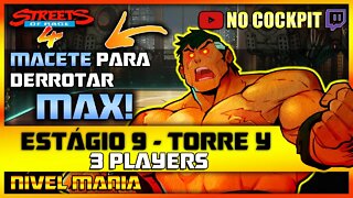 STREETS OF RAGE 4 | ESTÁGIO 9 TORRE Y | NÍVEL MANIA 3 PLAYERS SOR4