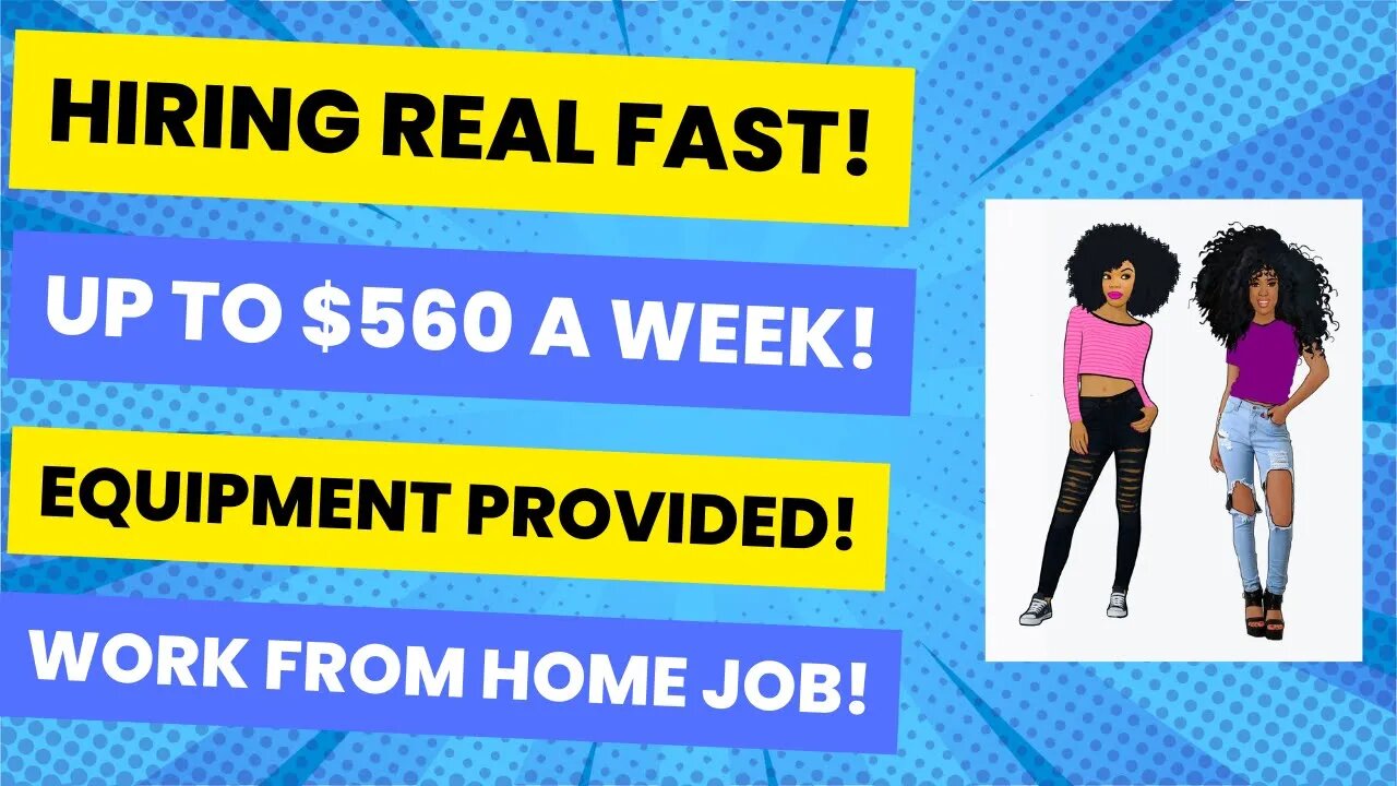 Hiring Real Fast! Up To $560 A Week + Equipment Provided Work From Home Job Remote Jobs 2023 WFH Job