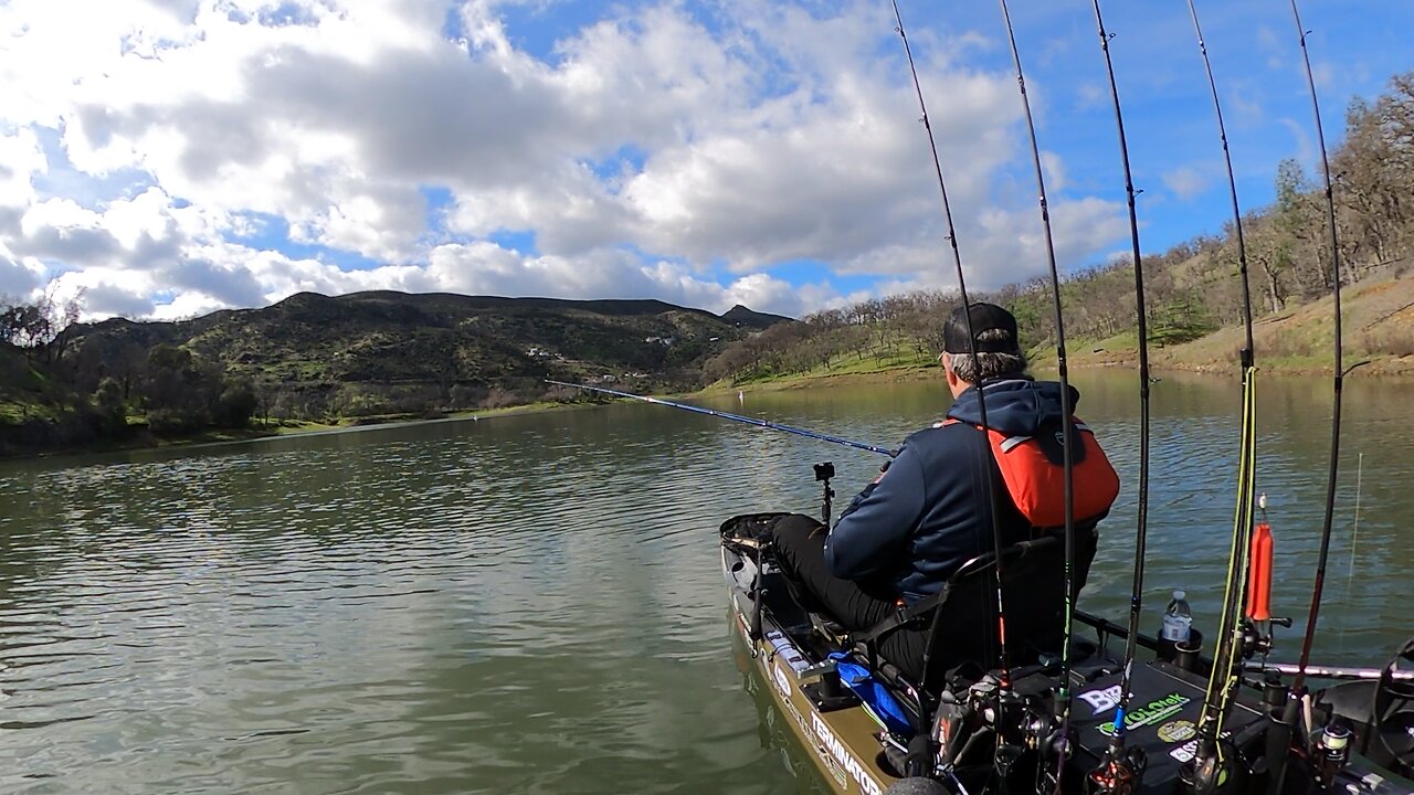 Slow rolling a Keitech on an underspin for spots on lake Berryessa!