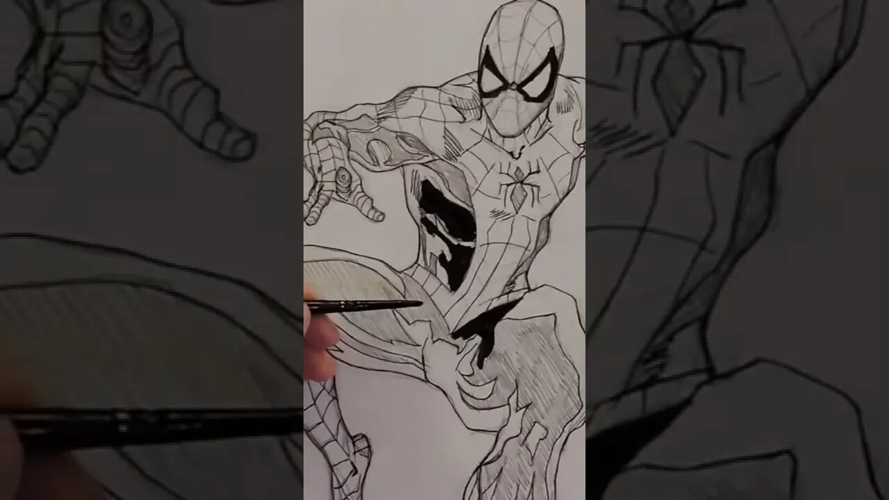 Inking spider man #spiderman #inking #art #comics #artist #comicart