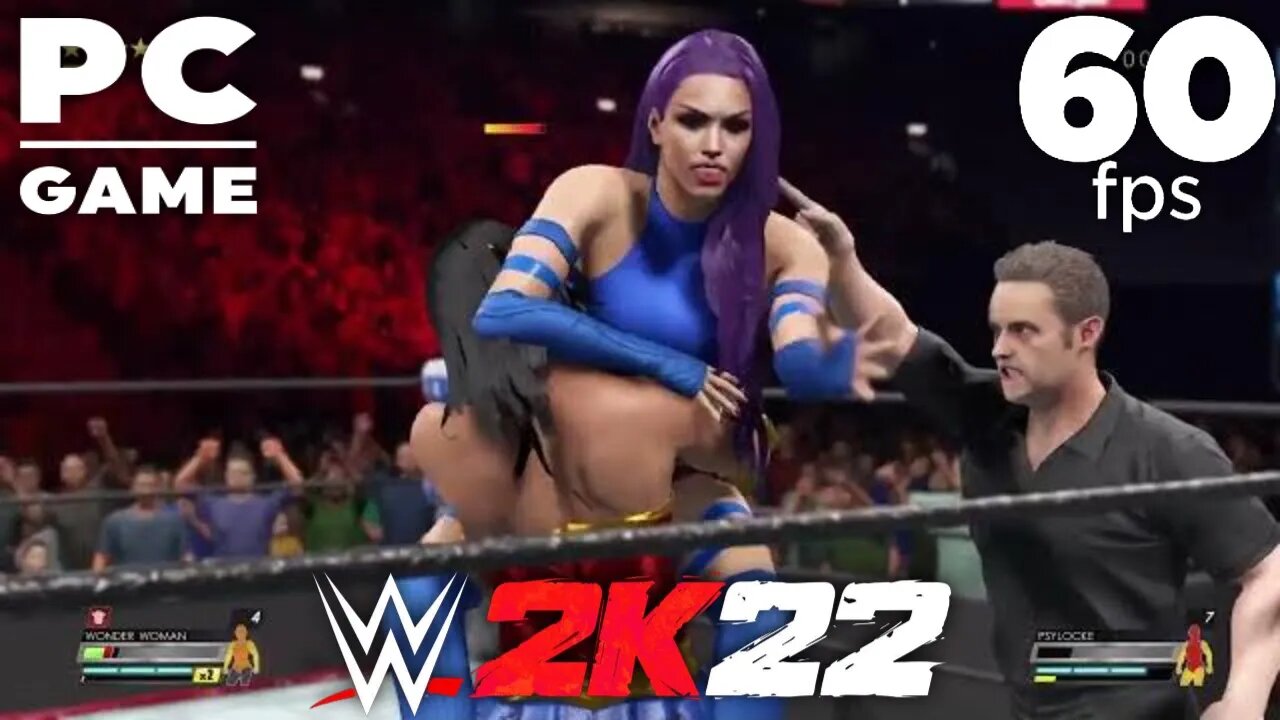 WWE 2K22 | WONDER WOMAN V PSYLOCKE! | Requested Bearhug Iron Woman Match [60 FPS PC]