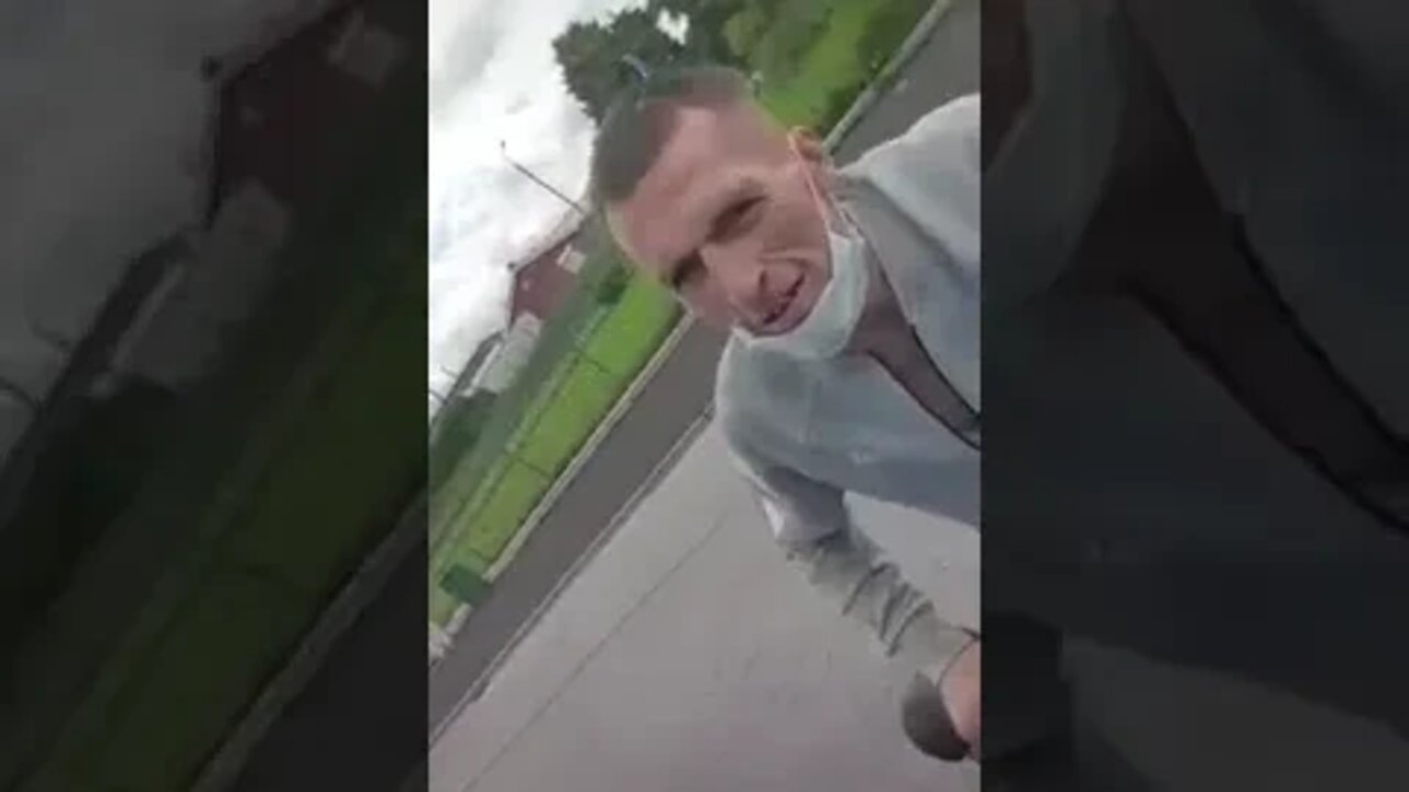 Lad On Bike Hangs On Car Door And Takes A Nasty Fall