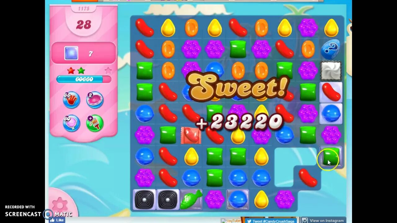 Candy Crush Level 1175 Audio Talkthrough, 3 Stars 0 Boosters