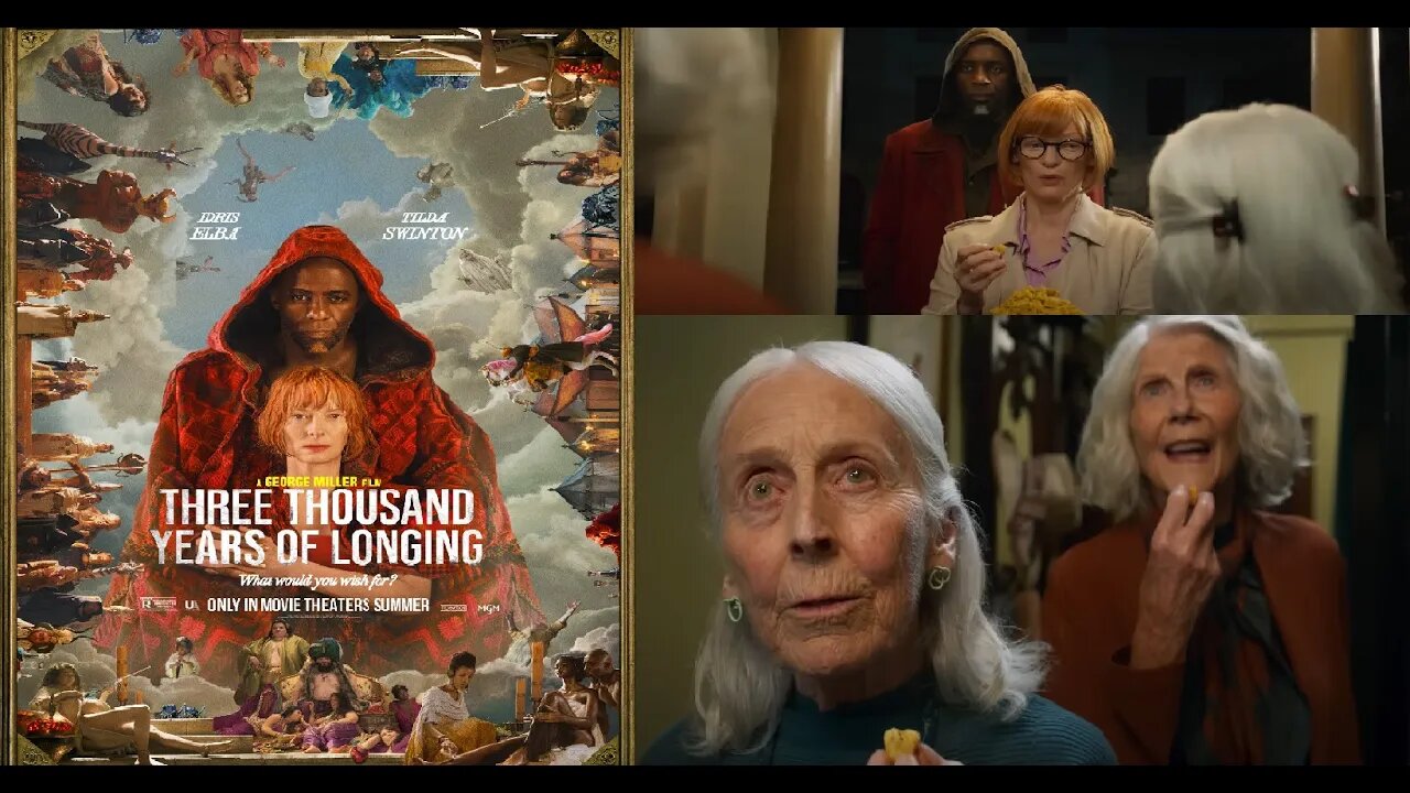 Tilda Swinton Encounters A BIG BLACK DJINN w/ Idris Elba IN "Three Thousand Years of Longing"