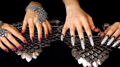 ASMR ⚡ Ultra Tingles Double Tapping on Metallic Chain Armor, Soft Whispering 😴