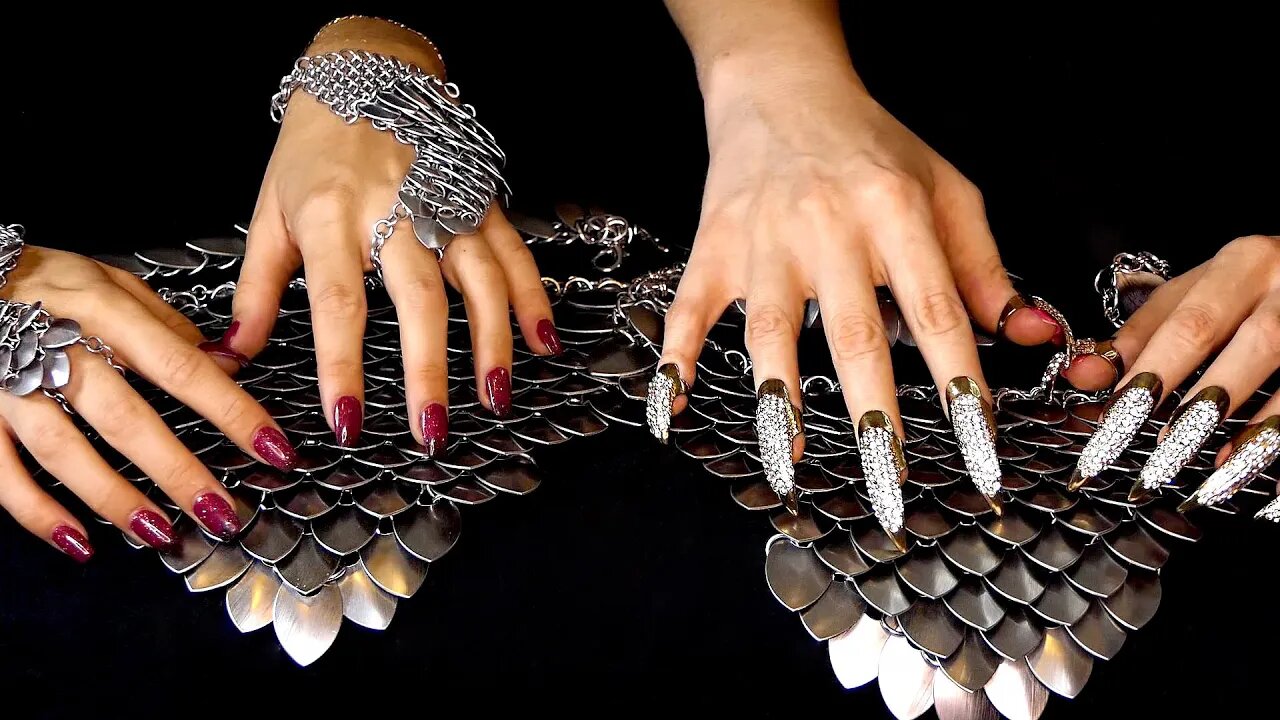 ASMR ⚡ Ultra Tingles Double Tapping on Metallic Chain Armor, Soft Whispering 😴