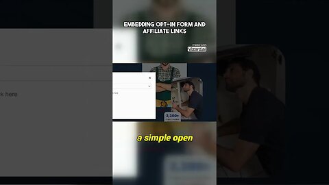 Embedding opt in form and affiliate links