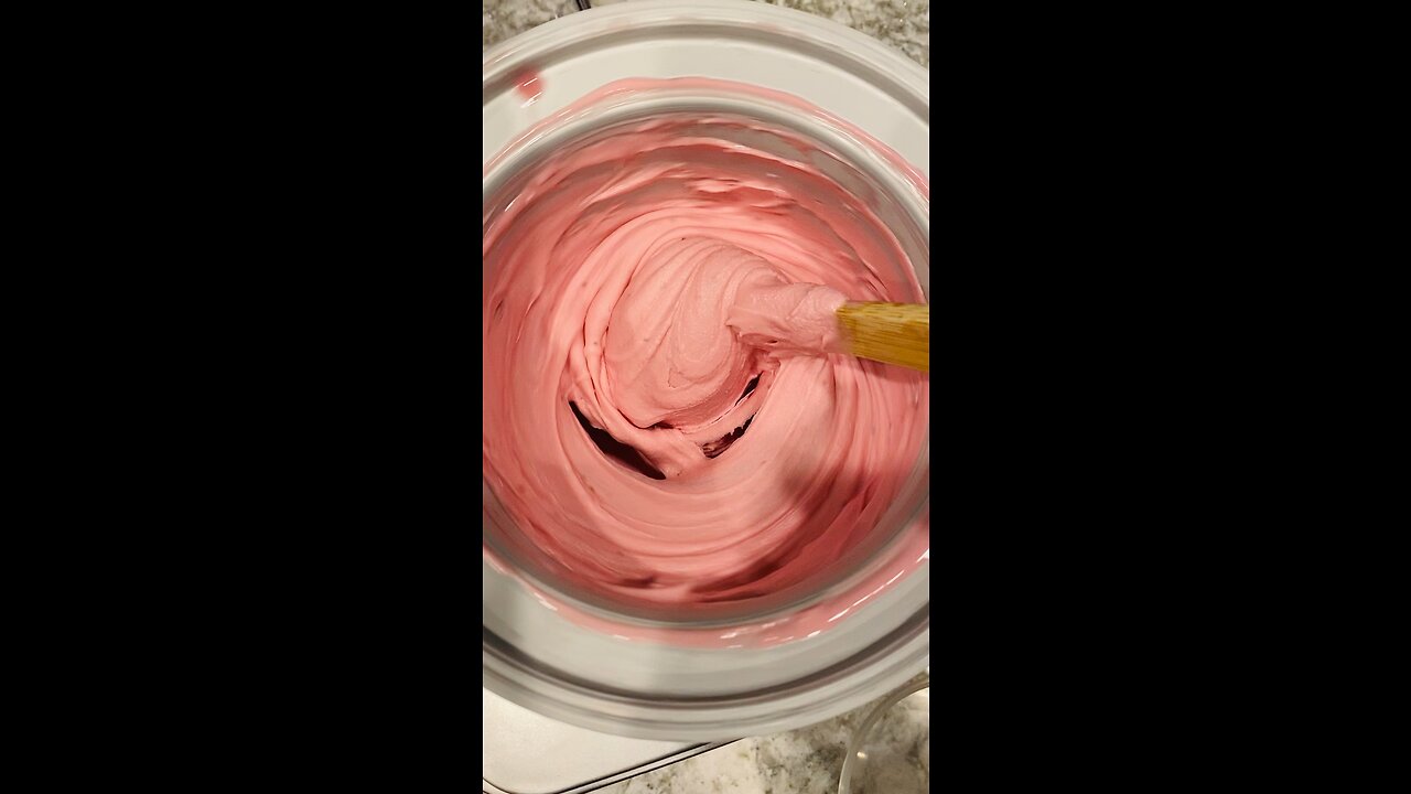 Handmade strawberry ice cream.