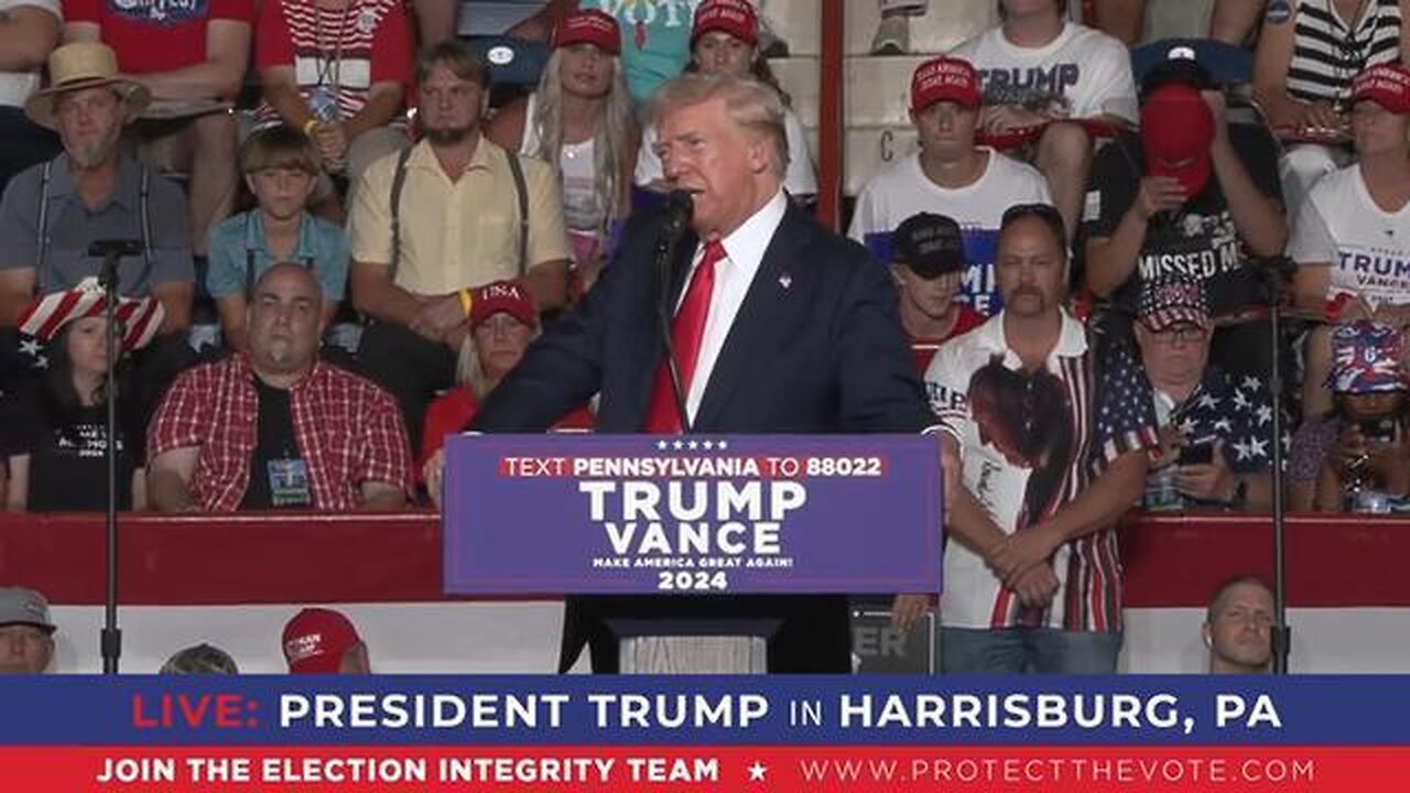 President Donald Trump's Full Speech At Rally In Harrisburg, PA 7/31/24