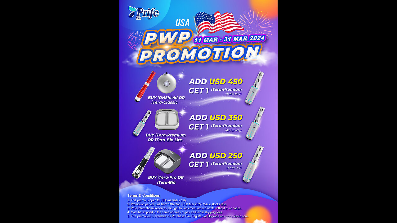 Prife iTeraCare Spring Sale Premium Device Promo While Supplies Last