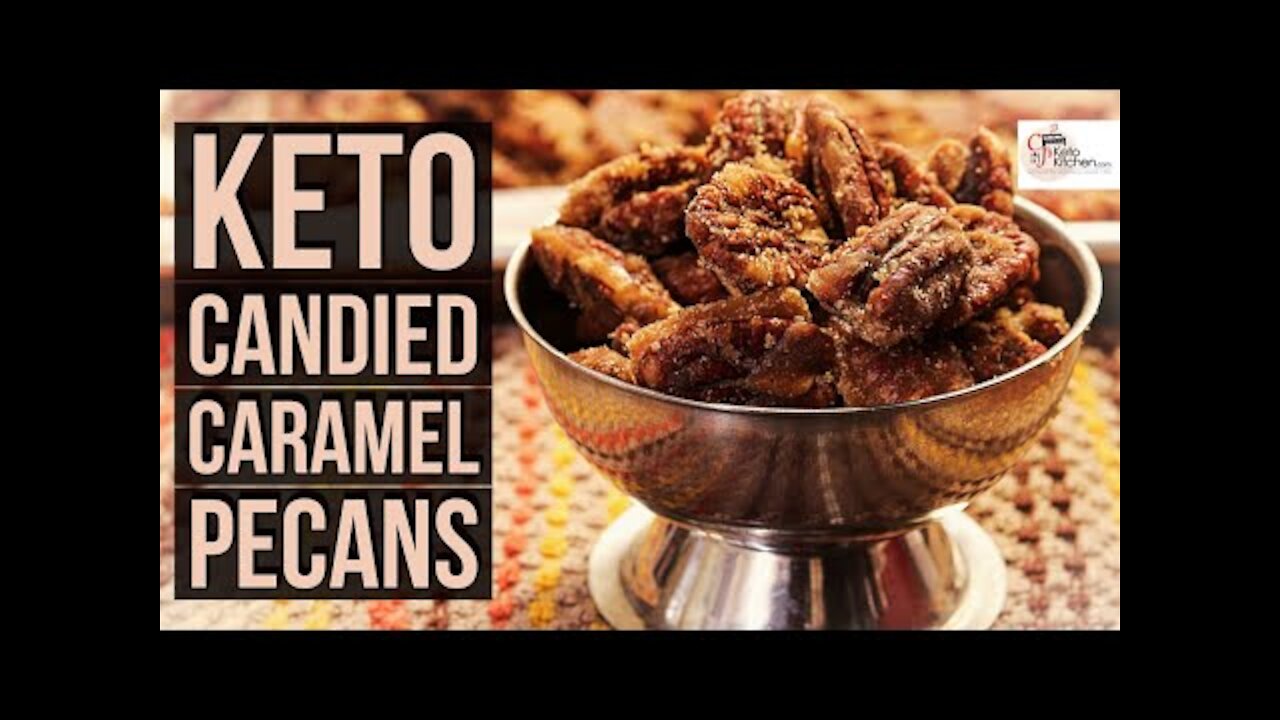 Keto Caramel pecans #Ketosnacks #lowcarbsnacks #sugarfree #candied pecans #ketorecipe