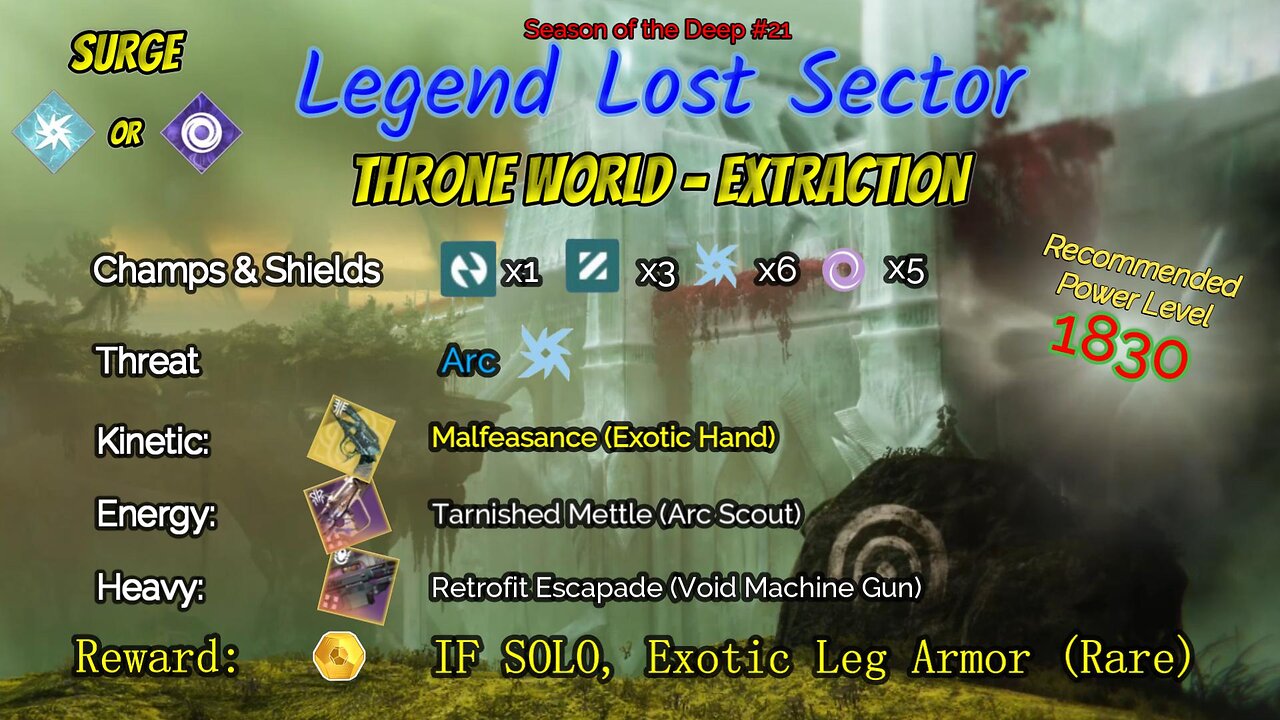 Destiny 2 Legend Lost Sector: Throne World - Extraction on my Strand Warlock 7-11-23