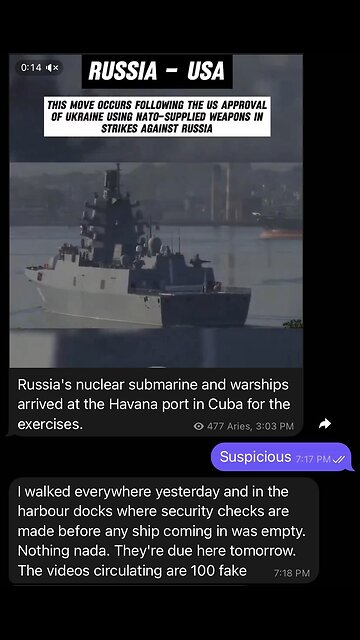Once Again All Russian Warship footage coming out of Cuba are Deepfakes by the Deep State