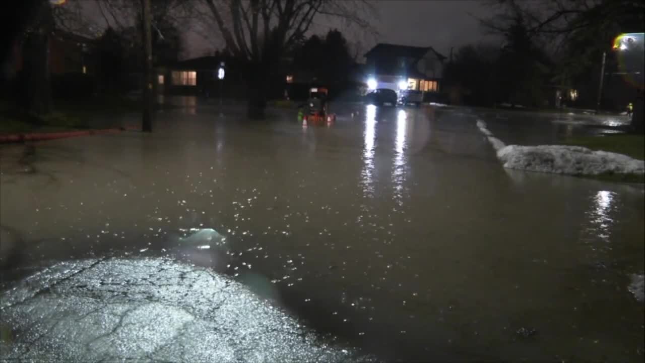 Erie County Emergency Services warning about flooding in West Seneca requiring evacuation