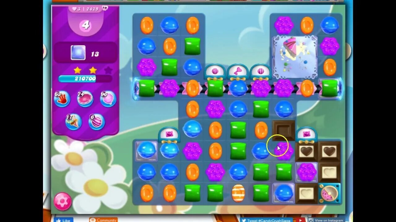 Candy Crush Level 2425 Talkthrough, 22 Moves 0 Boosters