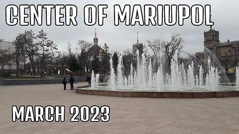 MARIUPOL,RUSSIA MARZO 2023 i lavori di riparazione in centro città,fontana,ricostruzione.La ricostruzione di Mariupol dei RUSSI e altri filmati fatti da NIck un residente della città RUSSA che fa vedere i lavori