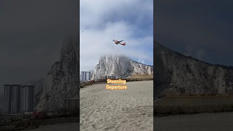 The Rock of Gibraltar plane departing