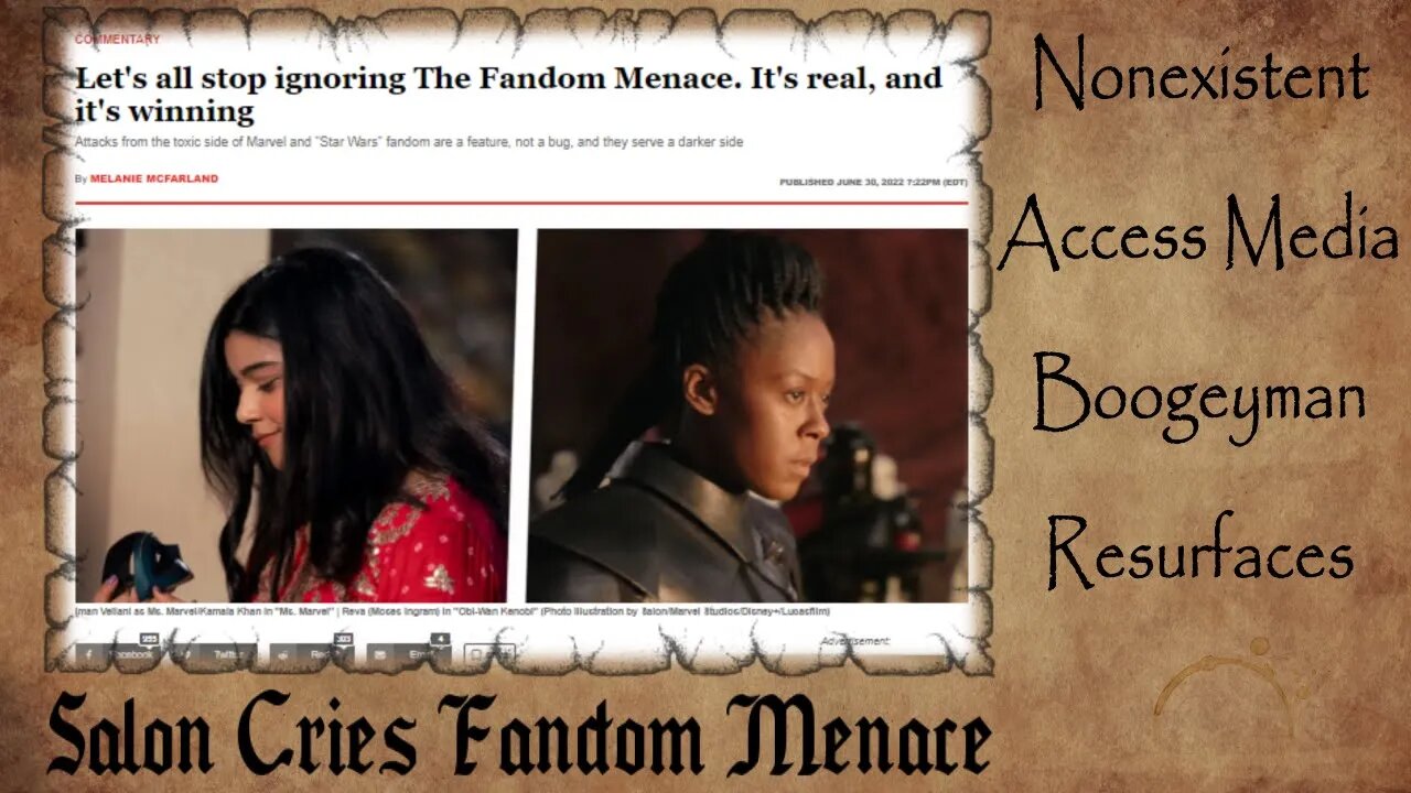 Salon CRIES Fandom Menace | Terrified Access Media ATTACKS Nonexistent Boogeyman