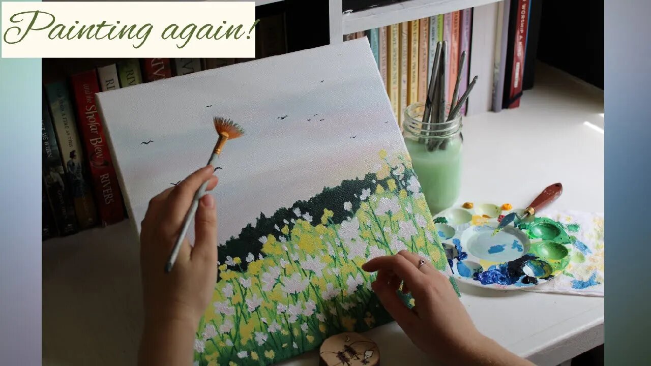 Another Painting time lapse! - Acrylic flower field