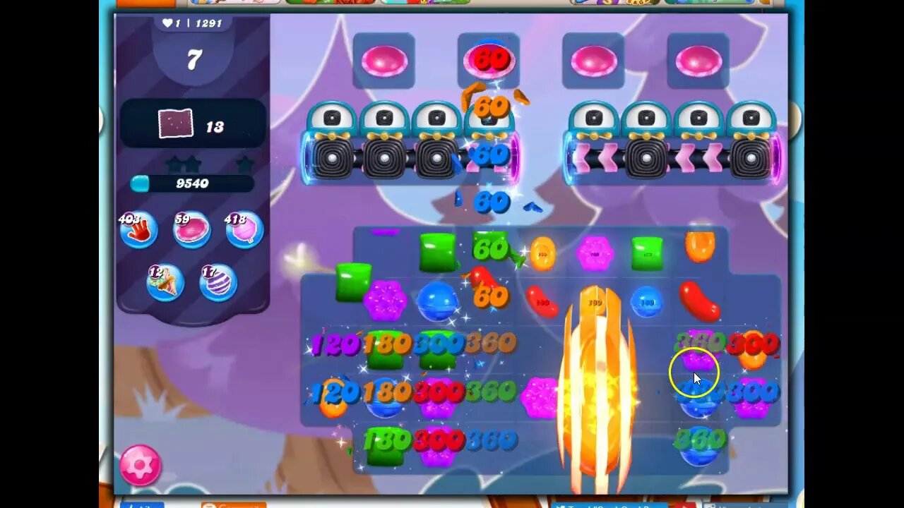 Candy Crush Level 1291 Talkthrough, 14 Moves 0 Boosters